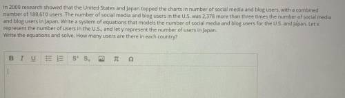 Please help!!
In 2009 research showed that the United States and Japan—