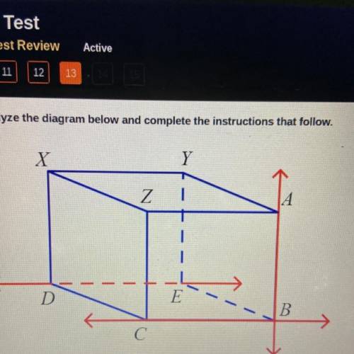 Name two red lines in the diagram that appear to be skew

A. CB and BA
B. DE and AB 
C. BC and ED