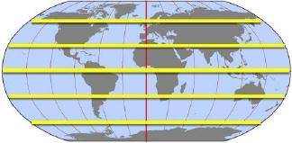 The lines that travel from west to east and that are highlighted in yellow on this map are ________