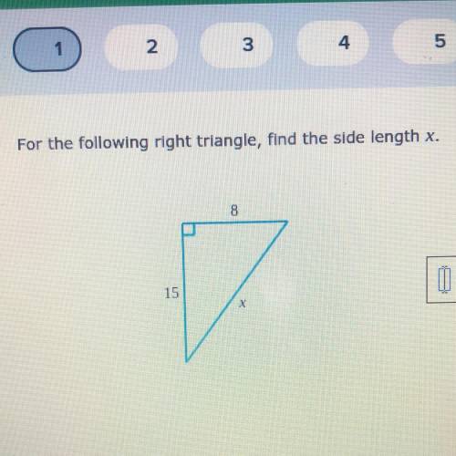For the following right triangle, find the side length x.
Please help