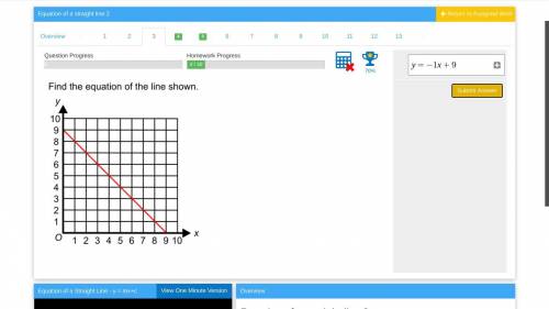 Need some help Take a look at the screenshot The answer is not y= -1 + 9