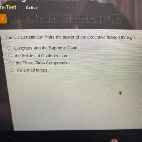 The US Constitution lints the power of the executive branch through: