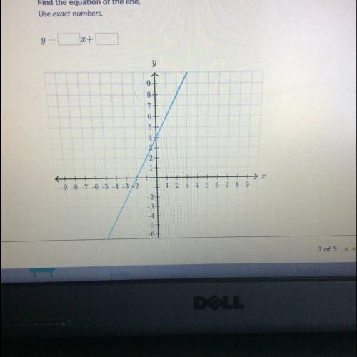 Find the equation of the line.
Use exact numbers.
y=