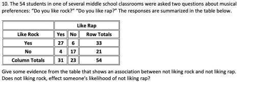 Stats question two way tables