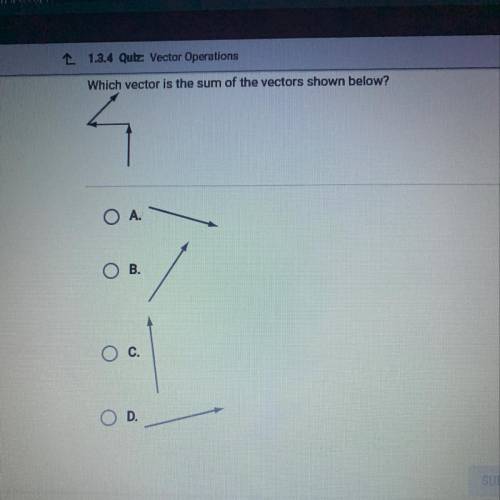 Which vector is the sum of the vectors shown below?