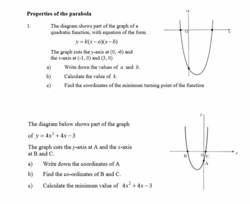 Can someone please solve all the parts of both the questions, because I really am confused on them.