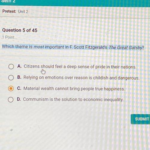 Which theme is most important in F. Scott Fitzgerald’s The Great Gatsby?