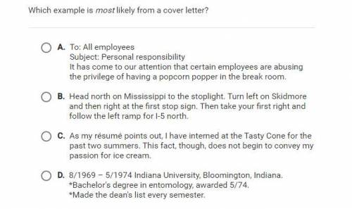 Which example is most likely from a cover letter?