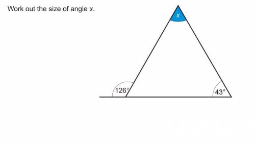 Work out the size of angle x 126* 43*