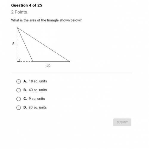 What is the area of the triangle shown