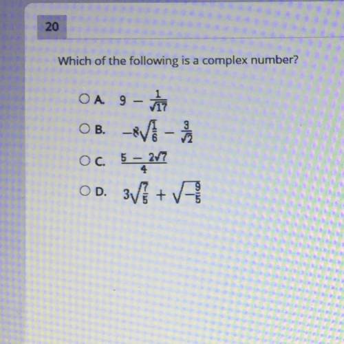 Which of the following is a complex number?