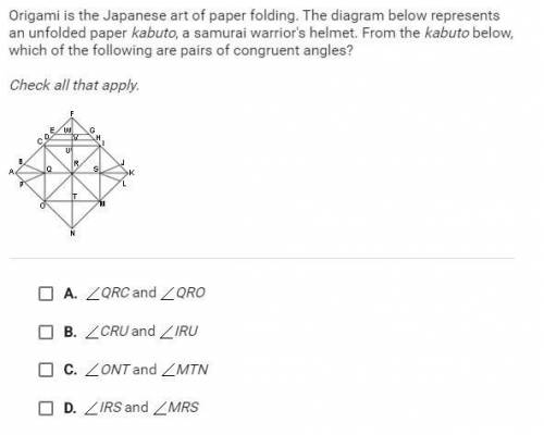 Origami is the Japanese art of paper folding. The diagram below represents an unfolded paper kabuto