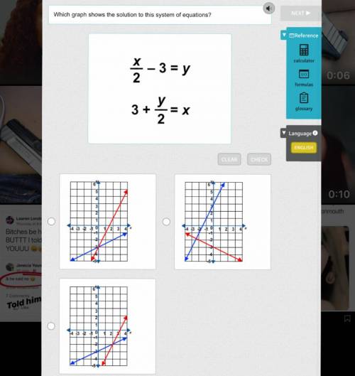 Which graph shows the solution to this system of equations?