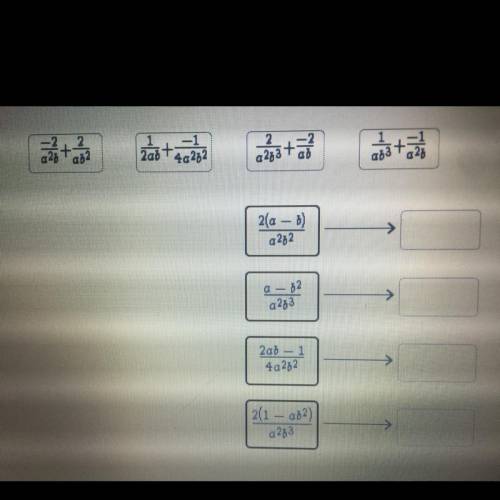 Match each pair of rational numbers with their sum