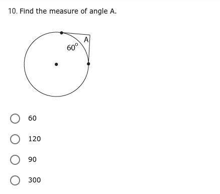 Find the measure of angle A. * ANSWER ASAP *