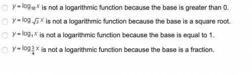 Graphing Logarithmic Functions: Which statement is true?