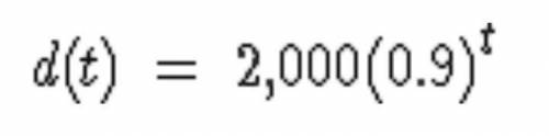 The number of diseased cells, d(t), remaining in a recovering patient's bloodstream t days after st