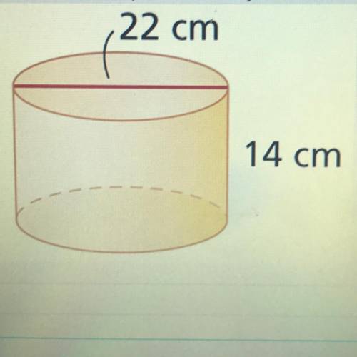The Surface Area of this cylinder rounded to the nearest square

centimeter is S= square cm. Enter