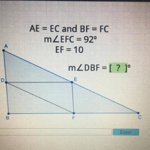 AE=EC and BF = FC 
M
EF=10
M