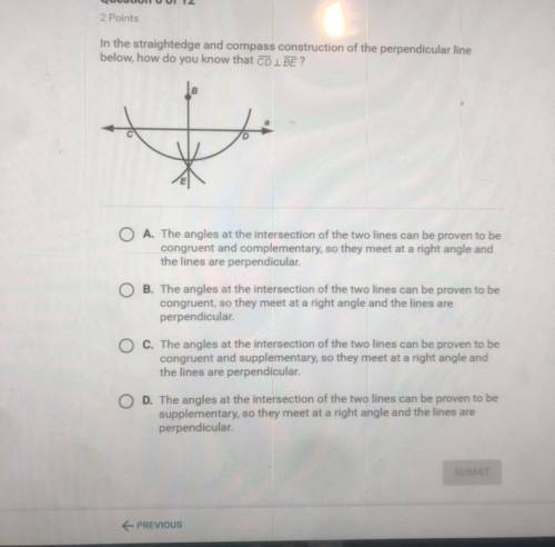HELPPPP In the straightedge and compass construction of the perpendicular line

below, how do you