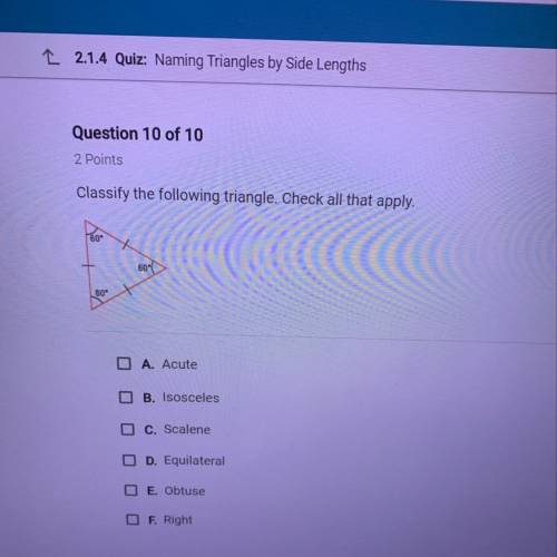 Classify the following triangle check all that apply