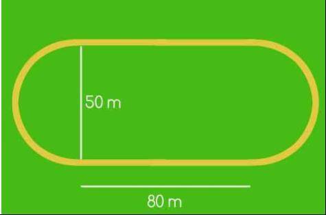 WILL GIVE BRAINLIEST What is the perimeter of the track, in meters? Use π = 3.14 and round to the n