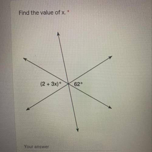 Find the value of x. 
your answer _____