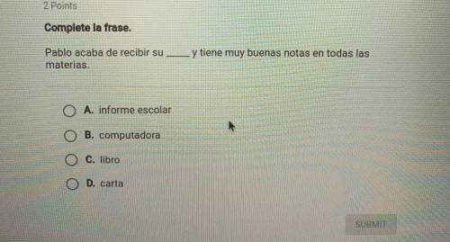 Help with spanish asap please and thank you