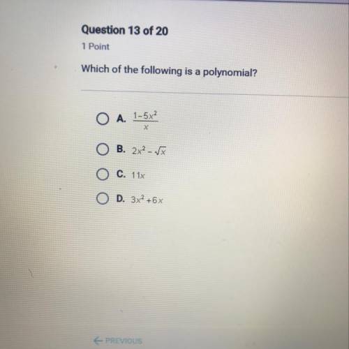 Which of the following is a polynomial?