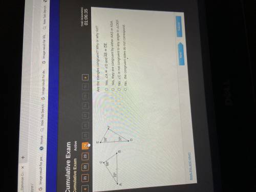 Are the triangles congruent? Why or why not? Yes, are the triangles congruent? Why or why not?