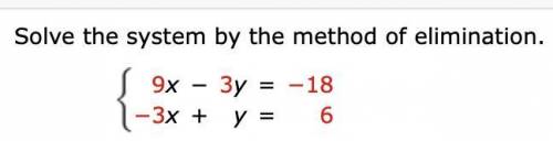 Solve the system by the method of elimination.