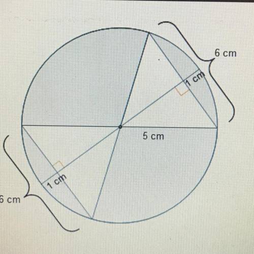 Help me quickly please!

what is the area of the shaded region? (25pi-48)cm￼^2 (25pi-30)cm^2 (25pi