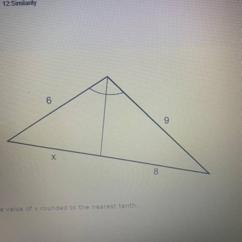 Find the value of x to the nearest tenth