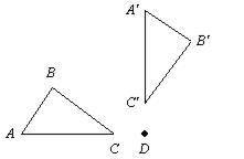 Copy triangle ABC. Rotate the triangle counterclockwise about point D.