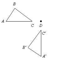 Copy triangle ABC. Rotate the triangle counterclockwise about point D.