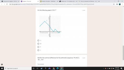 20 POINTS!!! On the following graph F(-5)=?