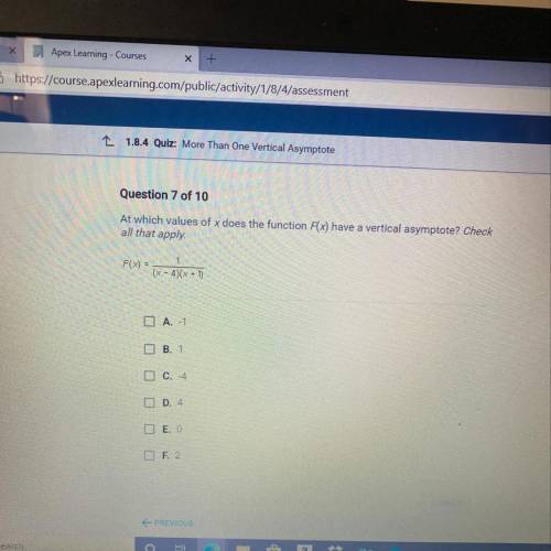 At which values of x does the function f(x) have a vertical asymptote