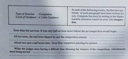 Complete the story by write sentences