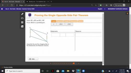 Given ad = bc and ad = bc prove abcd is a parallelogram