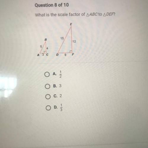 What is the scale factor of ABC to DEF?