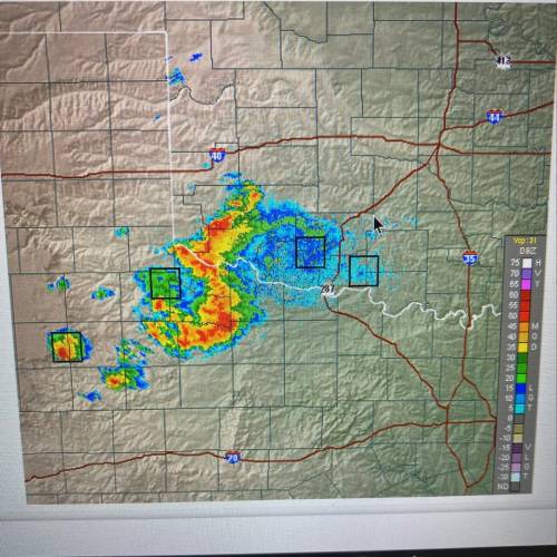 Identify the area on the satellite Image that is experiencing the heaviest rainfall. The color bar