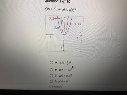 F(x)=x^2 what is g(x)