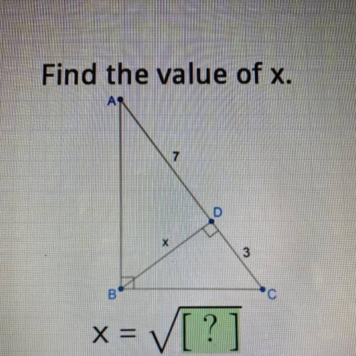 Please help!!
Find the value of x.
X=