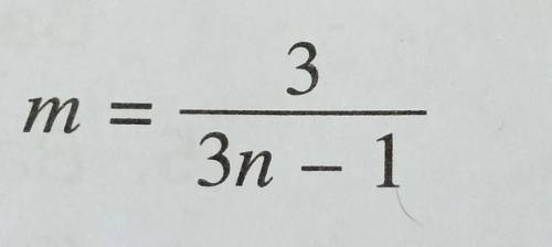 Express n as the subject of formula