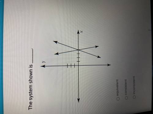 The system shown is ___. 1.equivalent 2.consistent 3.inconsistent