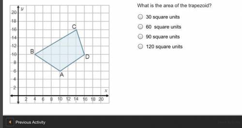 What is the area of the trapezoid?

30 square units
60 square units
90 square units
120 square uni