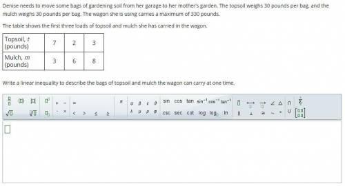 Enter the correct answer in the box. Write your answer in the form at + bm = c.