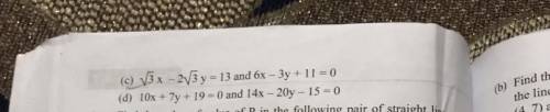 Show the pair of straight lines are perpendicular.
C number.