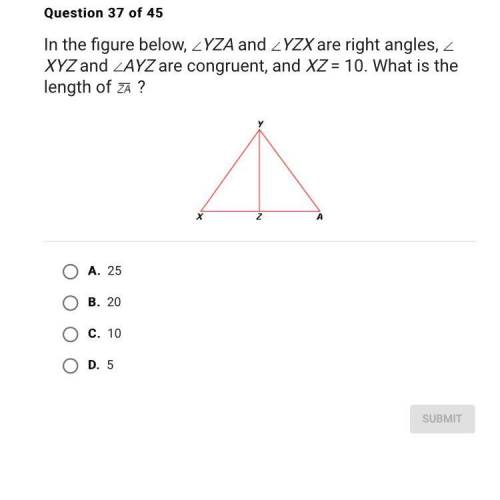 In the figure below, YZA and YZX are right angles, XYZ and AYZ are congruent, and XZ = 10. What is