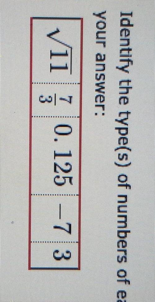 Identify the types of number